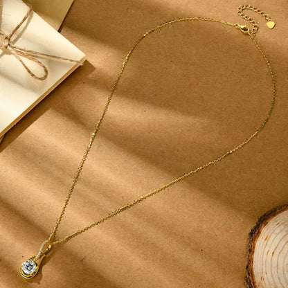 OXTAO 8MM Infinity Moissanite Pendant Necklace Female Jewelry Sterling 925 Silver Birthday Jewelry Gift With Certified