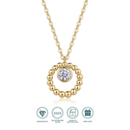 Material 100% 925 Sterling Silver Necklace  Main Stone Weight/Quantity  1 Moissanite Diamond  Gemstone Size  White Moissanite Di